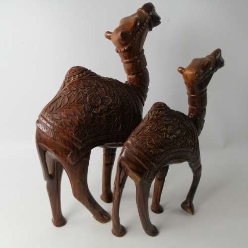 Two Large Hand Crafted Middle Eastern Rosewood Camels!!! Bid For Both!!!