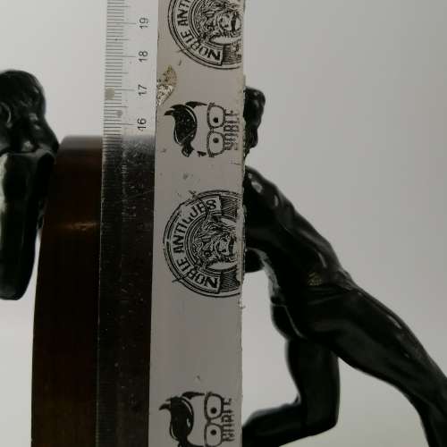 FANTASTIC!!! Art Deco Metal on Wood Male Stylized Male Figure Book Ends!!!