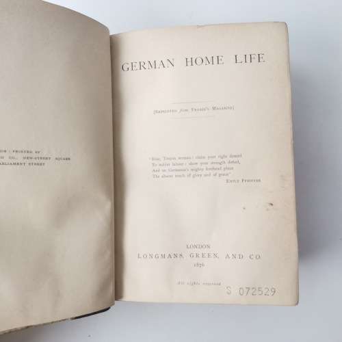 1876 Leather Spine and Corner - German Home Life!!!