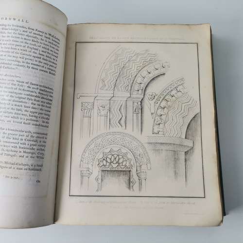 1822 Large Leather Spine - History of the County of Cornwall - With Maps and plates!!!