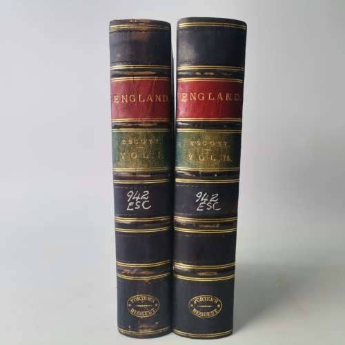 1800`s Leather Spine and Corner - England Its People, Polity and Pursuits Vol 1and 2!!!