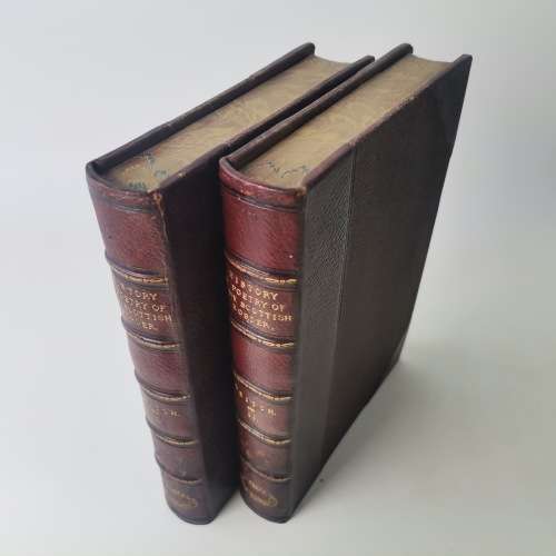 1893 Leather Spine and Corner - History and Poetry of the Scottish Border, Vol 1 and 2!!!