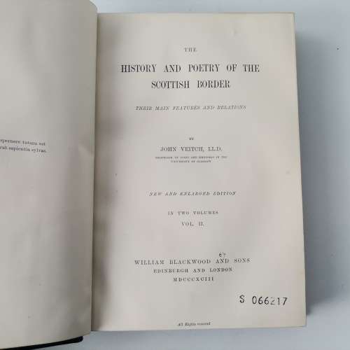 1893 Leather Spine and Corner - History and Poetry of the Scottish Border, Vol 1 and 2!!!