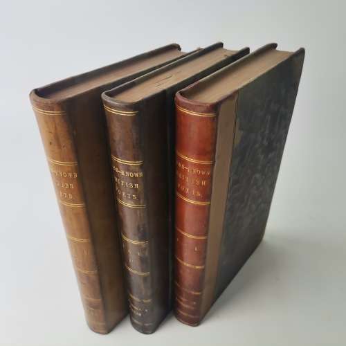 1860 Leather Spine and Corner - Less Known British Poets - Bid for 3 Volumes!!!