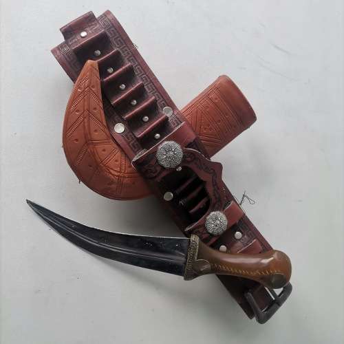 Original Middle Eastern Dagger, Leather Sheath and Belt!!!