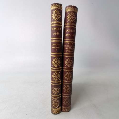1880`s Ornately Foiled Hardcover - De Werken van J van den Vondel - 2 Volumes!!!