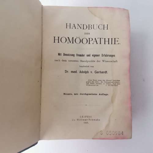 1908 Leather Spine Hardcover - Handbuch Der Homöopathie!!!