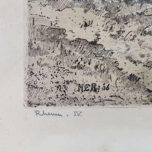 Framed Signed Original 1916 Landscape Etch by Hendrikus Elias Roodenburg!!! 600mm x 500mm