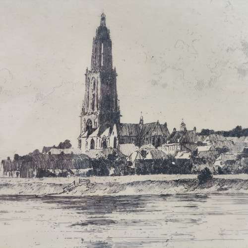 Framed Signed Original 1916 Landscape Etch by Hendrikus Elias Roodenburg!!! 600mm x 500mm