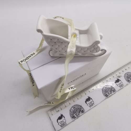 Original Boxed Pandora Porcelain Sleigh Christmas tree Ornament!!!