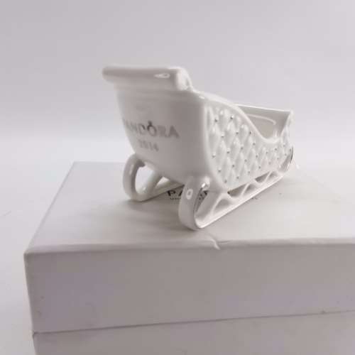 Original Boxed Pandora Porcelain Sleigh Christmas tree Ornament!!!