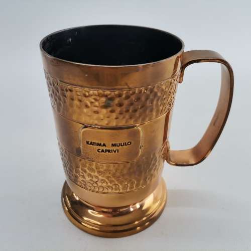 Original Hammered Copper Katima Mulilo Caprivi Beer Tankard!!!