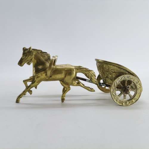 Antique Cast Brass Roman Chariot Sculpture!!!