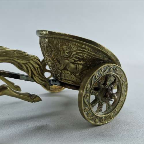 Antique Cast Brass Roman Chariot Sculpture!!!