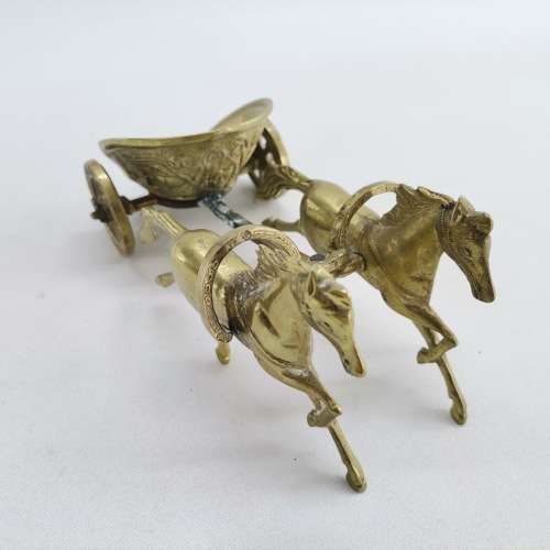 Antique Cast Brass Roman Chariot Sculpture!!!