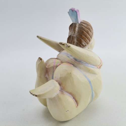 Hand Crafted Wood Curved Female Caricature Swimming Paperweight!!!