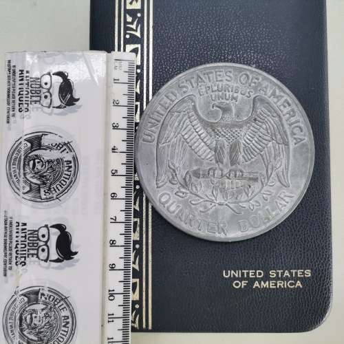 Large Boxed USA Quarter Dollar Display Metal Coin!!! 80mm Wide!!!