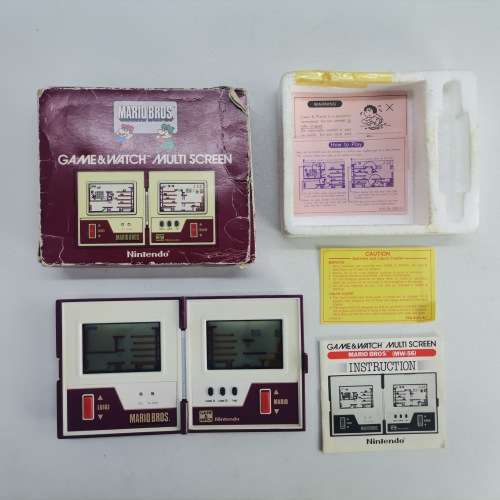 Original Boxed 1983 Nintendo Mario Bros. Game And Watch Multi Screen!!! Working, Original Bat. Cov!!