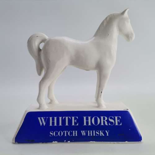Original Vintage Porcelain White Horse Scotch Whisky Advertising Display!!!