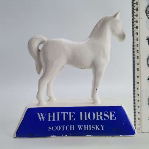 Original Vintage Porcelain White Horse Scotch Whisky Advertising Display!!!