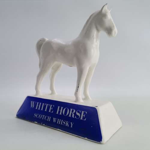 Original Vintage Porcelain White Horse Scotch Whisky Advertising Display!!!
