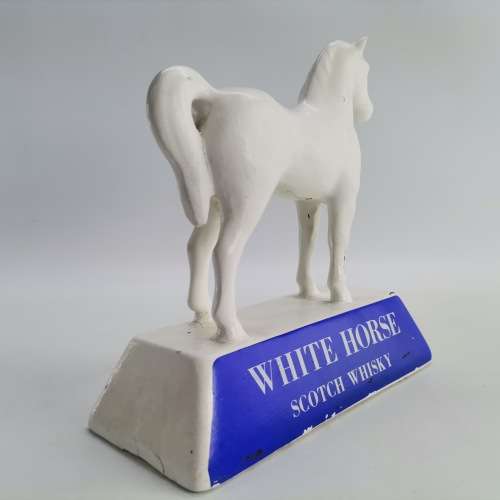 Original Vintage Porcelain White Horse Scotch Whisky Advertising Display!!!