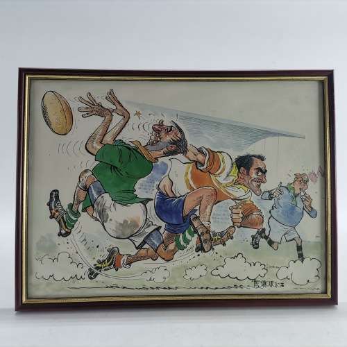 A3 Framed Rugby Comic Artwork!!! Print 5