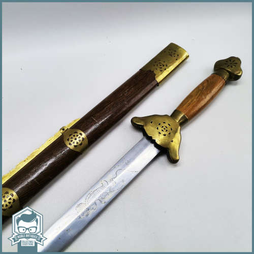 Original Shaolin/Wushu Sword In Steel Brass and Wood!!! 100cm Long!!!