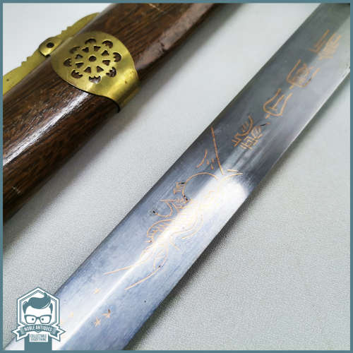 Original Shaolin/Wushu Sword In Steel Brass and Wood!!! 100cm Long!!!