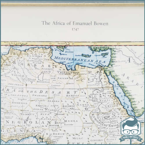 Fantastic!!! Large Framed 1747 The Africa Of Emanuel Bowen - Books of Zimbabwe Bulawayo!!70cm x 70cm