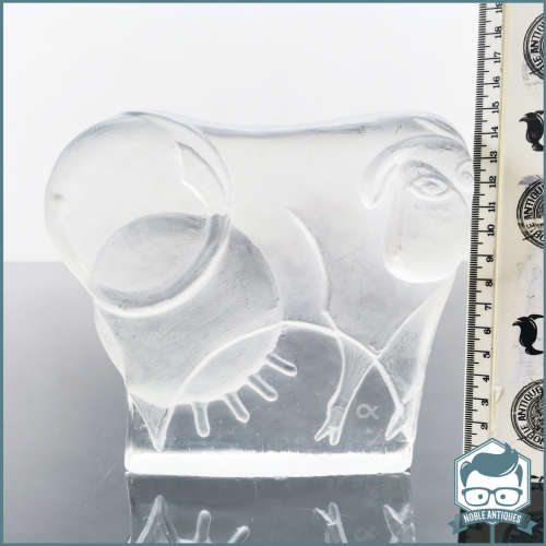 Large Frosted Art Glass Bovine Picasso Inspired Paperweight!!!
