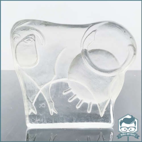 Large Frosted Art Glass Bovine Picasso Inspired Paperweight!!!