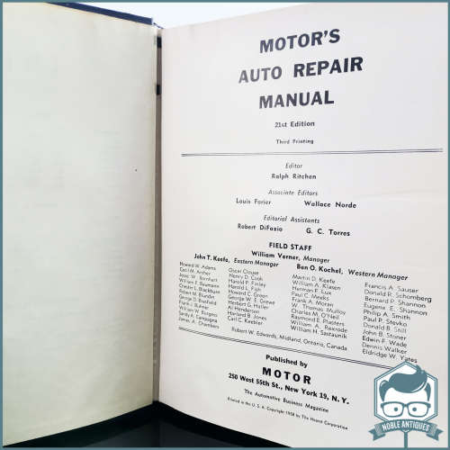 1958 Hardcover With Jacket - Motor`s Auto Repair Manual!!!
