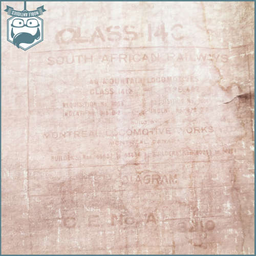 Original SAR-SAS Blueprint Of Arrangement Of Class 14c Locomotive 1200mm x 700mm (Red Bromide)