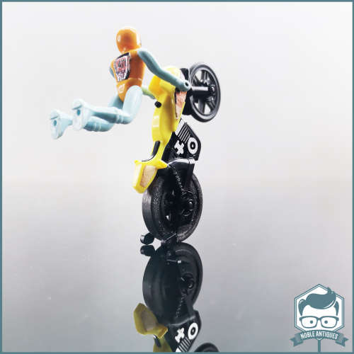 Original Vintage TOMY Ripcord Pop Cycle Trick Bike With Rider !!! (Replacement Ripcord)