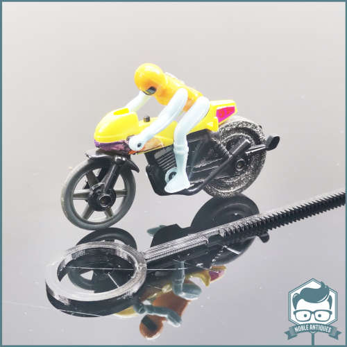 Original Vintage TOMY Ripcord Pop Cycle Trick Bike With Rider !!! (Replacement Ripcord)