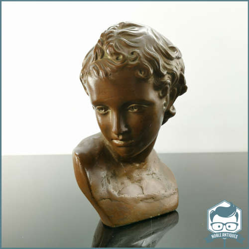 Vintage Plaster Bust Eros God of Love With Bronze Finish!!!