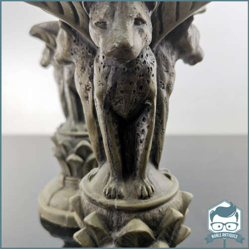 Two Large Leopard Inspired Bronze Finished Cast Resin Candle Stands!!! Bid For Both!!!