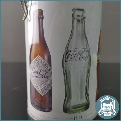 Lithographed Coca-Cola Bottles Evolution Round Clip Lid Tin!!!