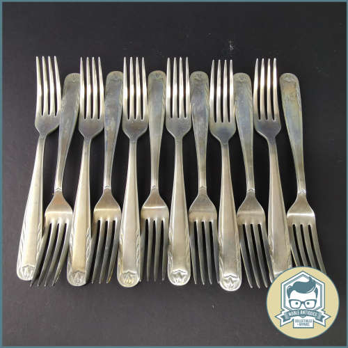 Vintage Elkington England Silverplate Dinner Fork Set!!!
