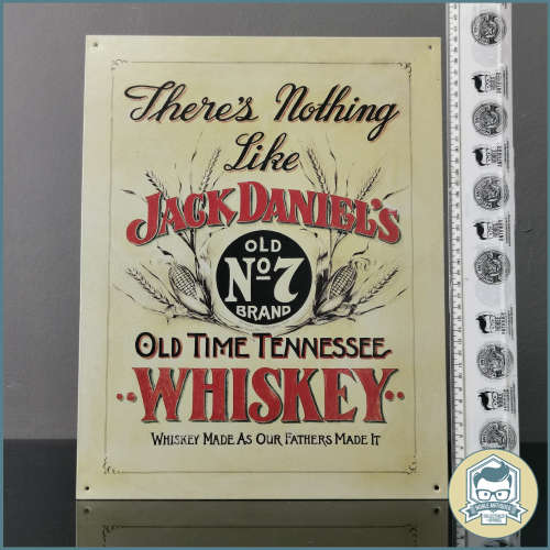 Licensed Jack Daniel`s Whiskey Tin Metal Sign Made in USA by Desperate Enterprises!!! 40cm Tall