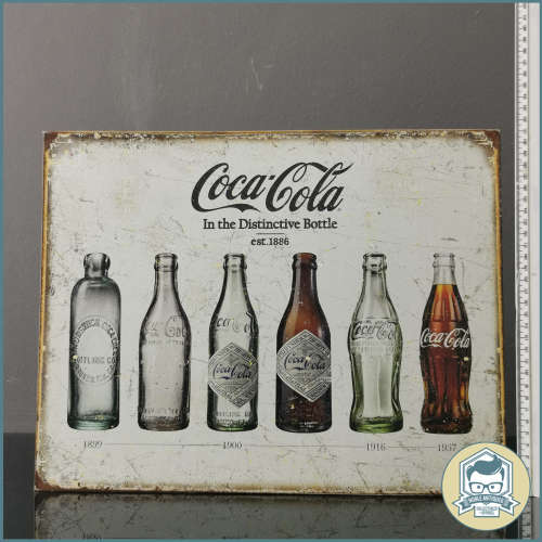 Licensed Coca Cola Tin Metal Sign Made in USA by Desperate Enterprises!!! 40cm Wide
