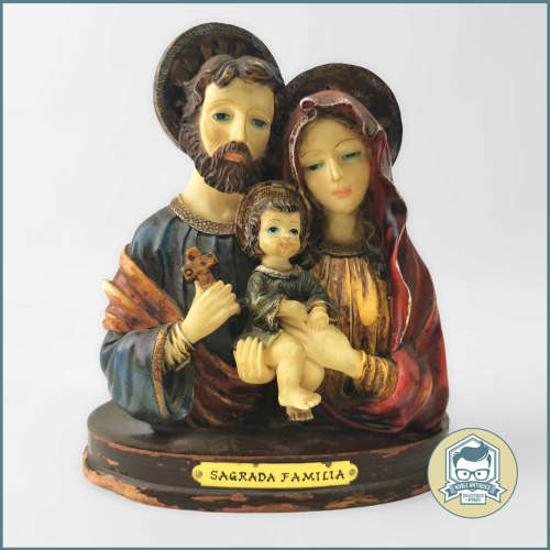 Detailed Cast Hand Painted Holy Family on Wood Base!!!