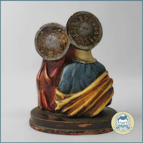 Detailed Cast Hand Painted Holy Family on Wood Base!!!