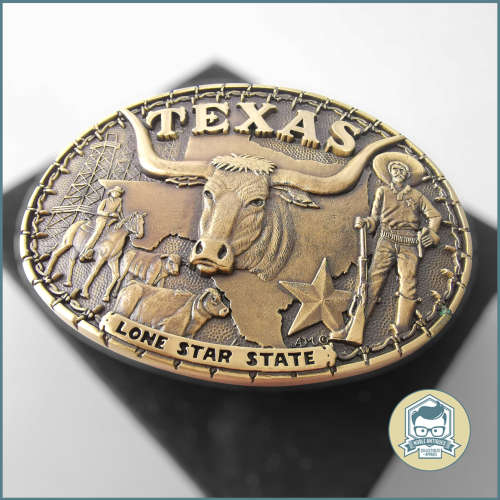 Solid Brass TEXAS Lone Star State Belt Buckle!!!