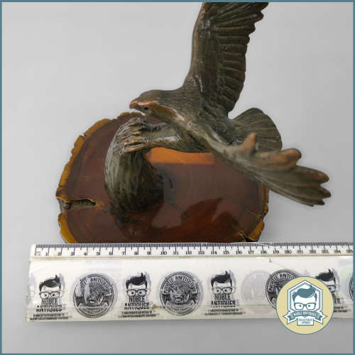 Original Cold Cast Broze Perching Fish Eagle on Wood Base!!!