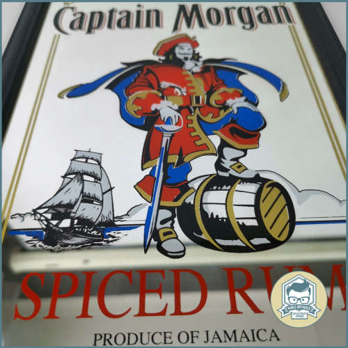 Original Vintage Captain Morgan Bar Mirror!!! 320mm x 220mm