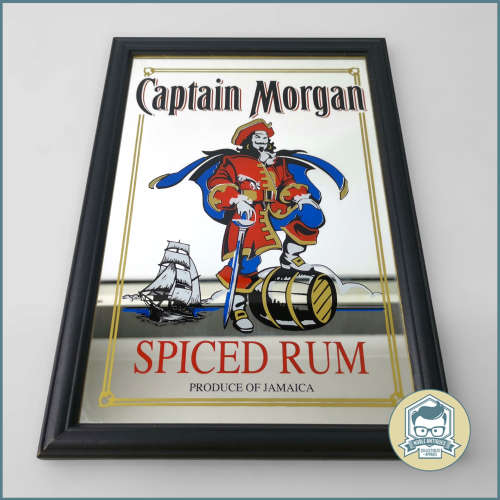 Original Vintage Captain Morgan Bar Mirror!!! 320mm x 220mm