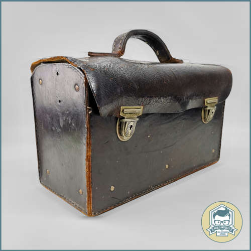 Vintage Genuine Leather Stamped PEPS VD Schyff Briefcase!!!