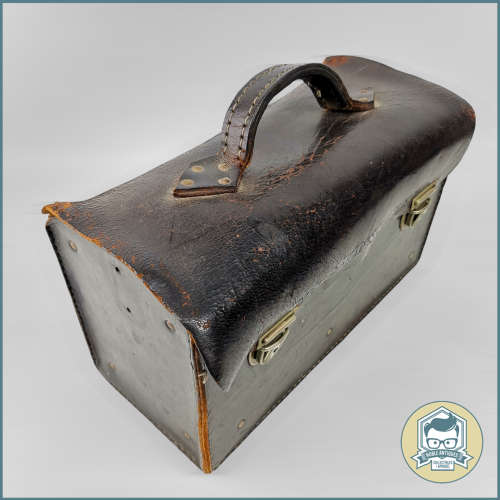 Vintage Genuine Leather Stamped PEPS VD Schyff Briefcase!!!